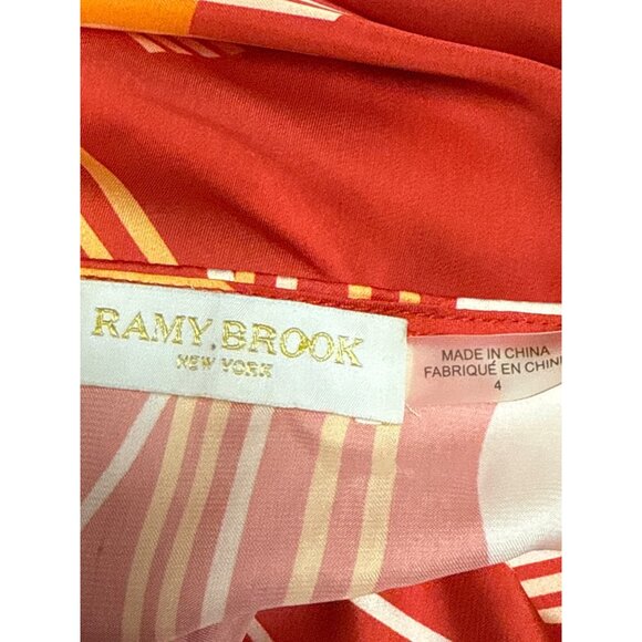 Ramy Brook Jeanette Women's Dress Halter V-Neck Cascading High Low Midi Size 4 - Picture 11 of 14